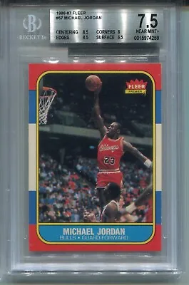 1986 Fleer #57 Michael Jordan Rookie Card Graded BGS 7.5 Nr MINT+ W 8.5 8 • $4549.99