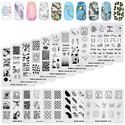 94 Types Fashion Nail Stamp Plates Leopard Marble Flower French Design Template • £3.11