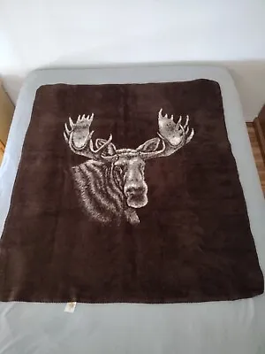 Earth Ragz Moose Lap Blanket 53 X 48 Brown White Made In Mexico • $16.99