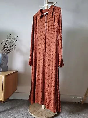 VERONIKA MAINE | Rust Colour Midi Shirt Dress - Size 12 • $50