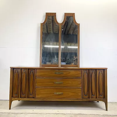 Mid-Century  Marquee Modern  Dresser With Mirror By Kent Coffey • $1400