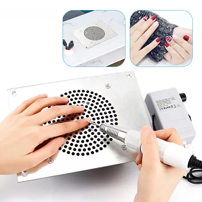 4500RPM Nail Dust Collector Desktop Built In Fan Cleaner 3 Bag Nail Art Vacuum • $55.27