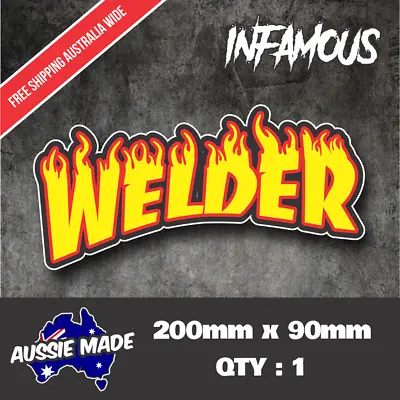 WELDER STICKER Toolbox Beer Fridge Welding Helmet Funny Decal WELD Tools Metal • $6.56