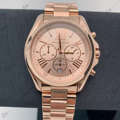 Michael Kors MK5503 Bradshaw Chronograph Rose Gold Stainless Steel Women's Watch • $97.90