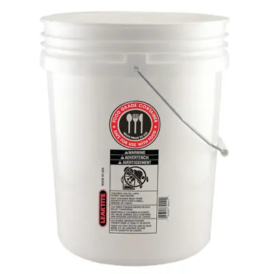 5 Gal Multipurpose Food Safe Bucket White Carry Handle FDA Approved Without Lids • $8.87