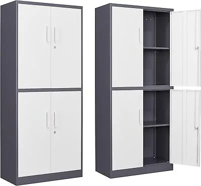 71  Metal Storage Cabinet 4 Adjustable Shelves Steel Tool Locker For HomeGarage • $139.99