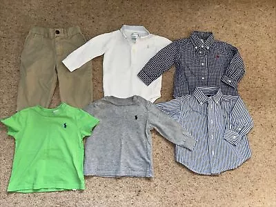 Ralph Lauren Baby Boy Clothes 9 Months Bundle Shirts T Shirts Trousers • £22