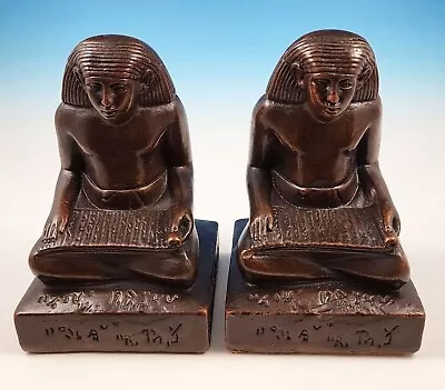 RARE Antique Kathodian Bronze Works KBW Egyptian Scribe Bookends Artbronze 1915 • $299