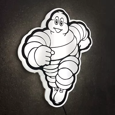 Michelin Man Led Illuminated Light Up Garage Sign Tyre Automobilia Memorabilia • £69.99