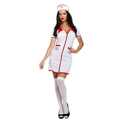 ADULT SEXY NURSE FANCY DRESS Costume Halloween Hen Do Girls Night Party H0416 UK • £10.64