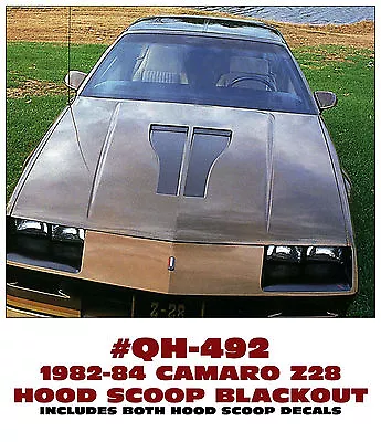 $46.23 • Buy Ge-qh-492 1982-84 Chevy Camaro - Z28 Hood Scoop Blackout Decal Kit - Hood Insert