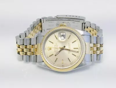 1988 Mens Ladies 36mm Rolex Datejust 18k Stainless Band Wrist Watch • $4999.99