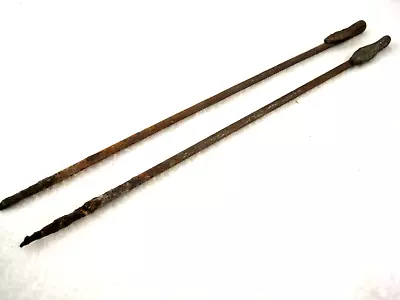 ANTIQUE JAPANESE (c1860) CHADO HIBASHI FIRE CHOPSTICK SCAST IRON ROLLED LEAF 10  • $35