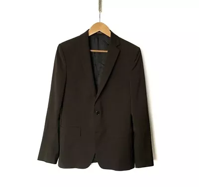 Versace Collection Wool Blend 2 Button Blazer Suit Jacket Size 46 S Dark Brown • $89