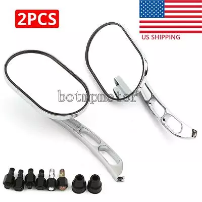 Motorcycle Rounded Rectangle Mirrors For Suzuki Boulevard C50 M109R Volusia 800 • $31.30