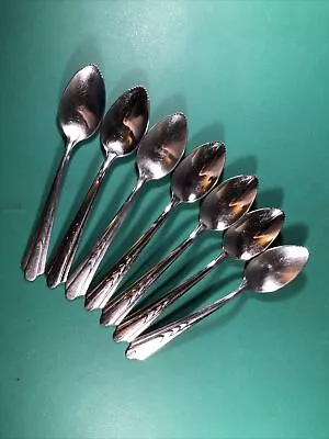 Vintage ECKO | 7 Lot Stainless Serrated Grapefruit Spoons | Made In USA • $17.99