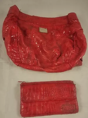 Miche Demi Shell & Matching Wallet Red Faux Leather Purse Cover • $39.99