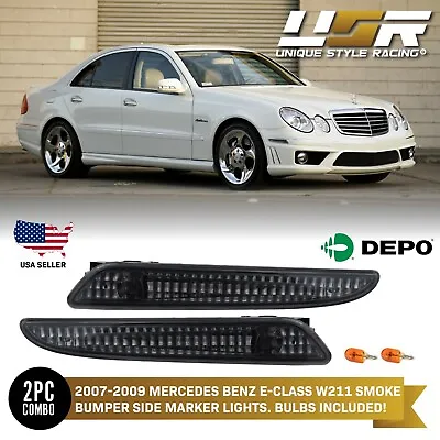 Euro Smoke Bumper Side Marker Lights For 2007-2009 Mercedes Benz W211 E Class • $24.93