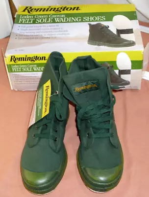 Boots REMINGTON LODEN GREEN CANVAS FELT SOLE WADERS  Sz 9 1997 Style# 16201 NOS • $59.99