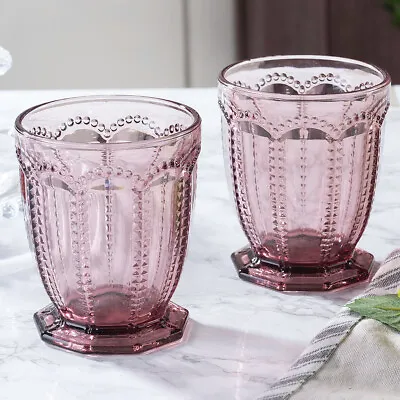 2pc Coloured Bella Perle Glassware Wine Glass Tumblers Dinner Party Home Gift • £16.99