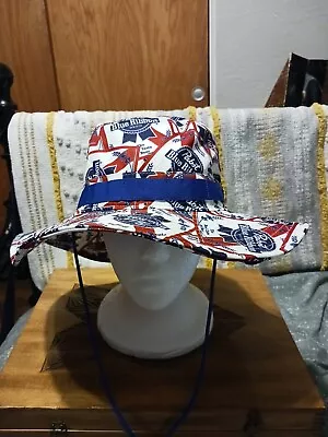Pabst Blue Ribbon Beer All Over Print Beer Bucket Outdoor Cap Hat Mad Engine ... • $18.75