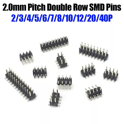 2.0mm Pitch 2x2-40 Pin SMD SMT Double Row Male Header Connector Pinheader Socket • $2.05