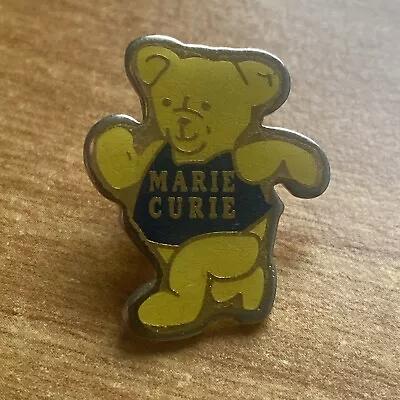 Marie Curie Teddy Metal Badge.  • £1.50