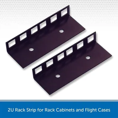 2 X 2U 19 Inch Rack Strip Rails For Rack Cabinets & Flight Cases Pair • £6.69