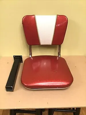 VTG Authentic McDonalds Metal Flake Swivel Chair Retro Stool Bench Seat Burgundy • $74.95