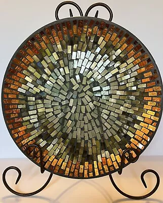 Mosaic Glass Plate /with Stand • $34.97