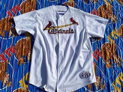 St Louis Cardinals Jersey Womens Large White Majestic MLB Baseball Rhinestones • $30