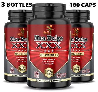 Man Bulge Dietary Supplement 100% Organic 180 Veggie Capsules Men's Health • $33.99