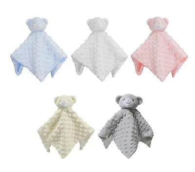 Baby Boys Girls Bubble Teddy Bear Comforter Blanket Cuddle Soft Toy Baby Shower • £8.49