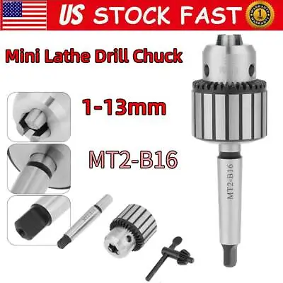 Steel 1-13mm Steel Self Tighten Keyless Drill Chuck MT2 Taper Arbor Device US • $21.59