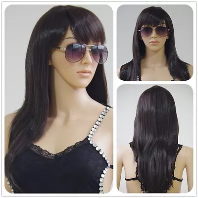 Long Curly Straight Full Wig Synthetic Hair With Blonde Wigs For Women Ladies UK • £18.96