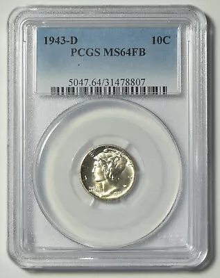 1943-D Mercury Dime PCGS MS-64 FB #78807 • $34.95