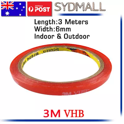 3M VHB Double-sided Clear Transparent Acrylic Adhesive Tape 6mmX3m OZ • $7.62