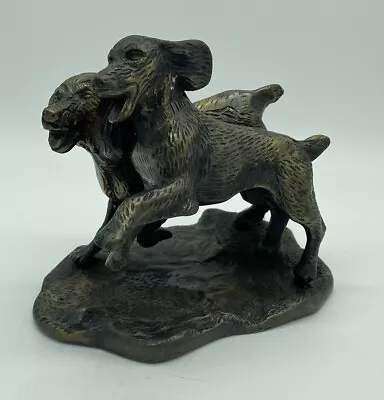 German Shorthaired Pointers Hunting Bird Water Dogs Bronze Brass Art Statue • $72.99