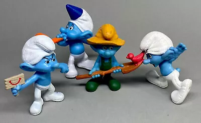 Lot Of 4 McDonalds Smurfs Figures Happy Meal Kids Toys 2013 2011 • $6.99