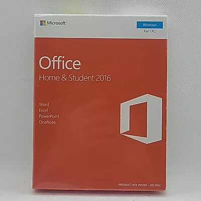 (GT) Genuine Microsoft Office Home & Student 2016 For 1 PC Single Device NEW • $80.99