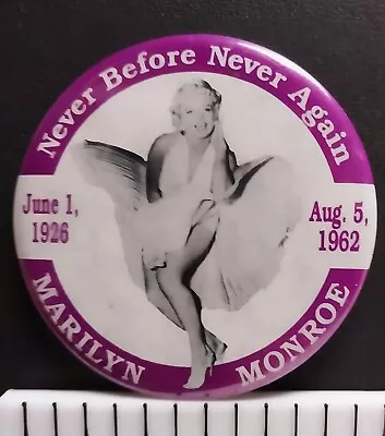 Marilyn Monroe Never Before Never Again (1972) 3  Vintage Pin-Back Button • $9.99