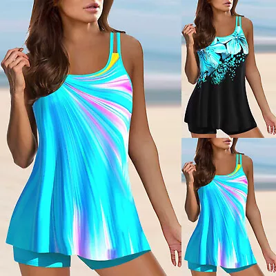 Tankini With Shorts Swimsuits For Women Two Piece Fast Dry Swimming Beachwear • $14.99