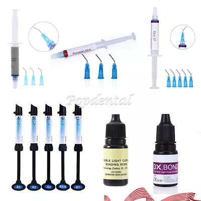 Dental Cure Light Composite Resin A1 A2 A3/Acid Etching Gel/Bonding Adhesive Kit • $8.09