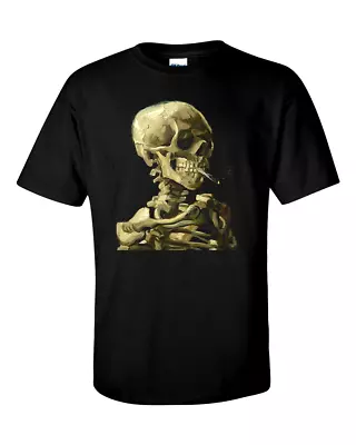 Vincent Van Gogh - Skull Of A Skeleton With Burning Cigarette Fine Art T-Shirt • £12.95