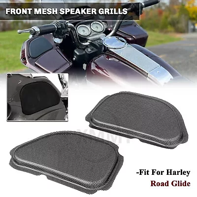 Black Front Fairing Mesh Speaker Grills Covers For Harley Road Glide FLTR FLTRU • $25.98