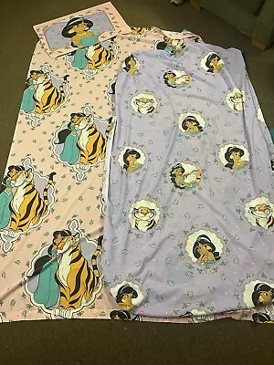 Vintage Disney Princess Jasmine 3 Pc Twin Bed Sheet Set Used Excellent Condition • $7