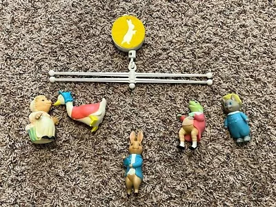 J Vtg EDEN Musical Mobile Beatrix Potter Peter Rabbit 1976 Working Crib Nursery • $30