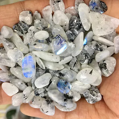 100g Wholesale Natural Moonstone Tumbled Bulk Stones Gravel Reiki Healing • $8.86