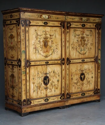 $5850 • Buy Antique Hand Painted Armoire Wardrobe 2 Doors Ornate Original Milan Italy 1880's