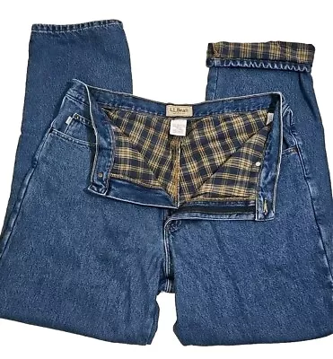 L.L. Bean Jeans Flannel Lined Mens Size 38 X 33 Medium Wash Natural Fit EUC • $22.05